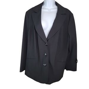 Semantiks Black Plus Size Notch Collar Suit Jacket Blazer 22W